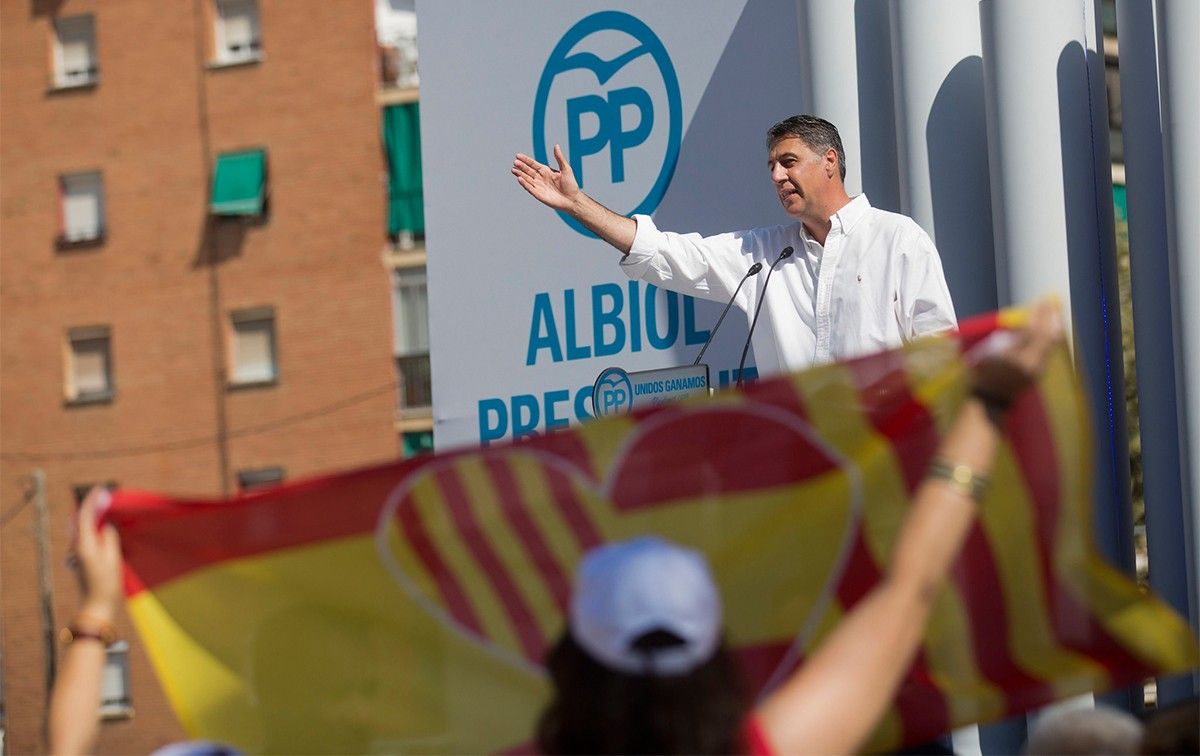 Xavier García Albiol, en un acte electoral a Badalona