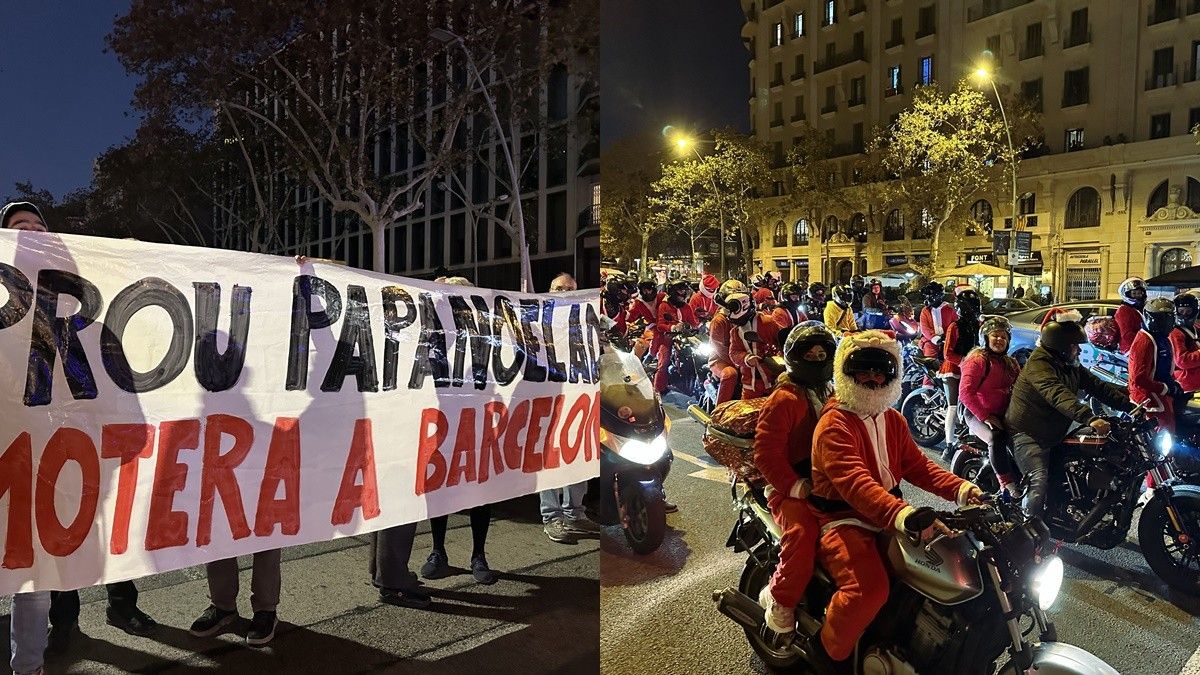 La manifestació contra la marxa motera i la Parenoelada