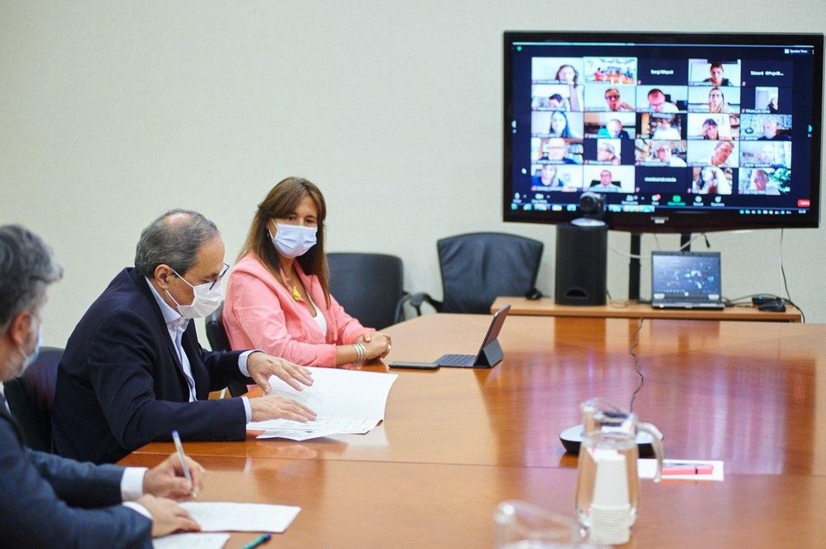 Reunió de Torra amb els grups parlamentaris de JxCat.