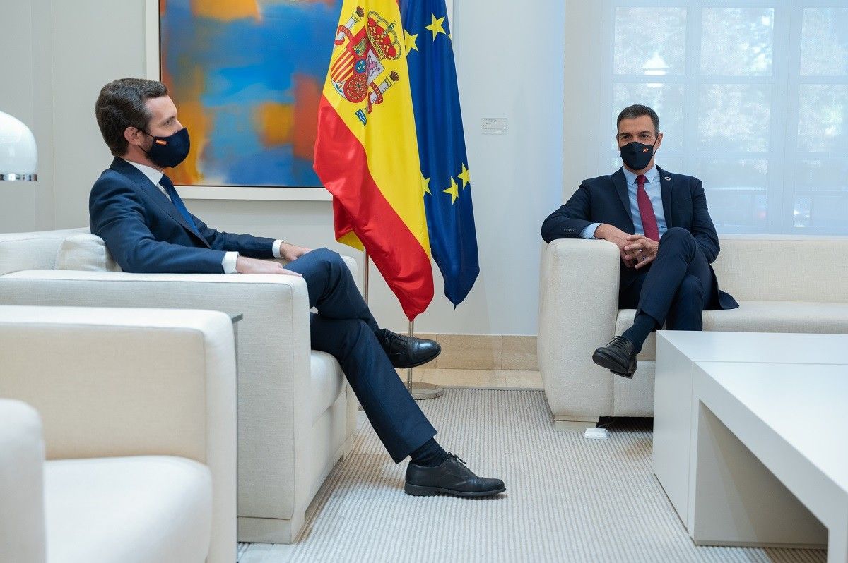 Pedro Sánchez i Pablo Casado, en una reunió a la Moncloa.