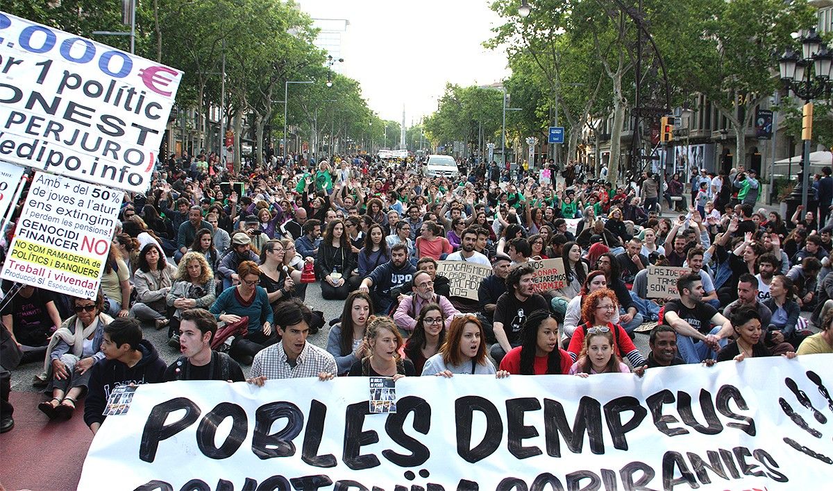 Manifestació a Barcelona cinc anys després del 15-M