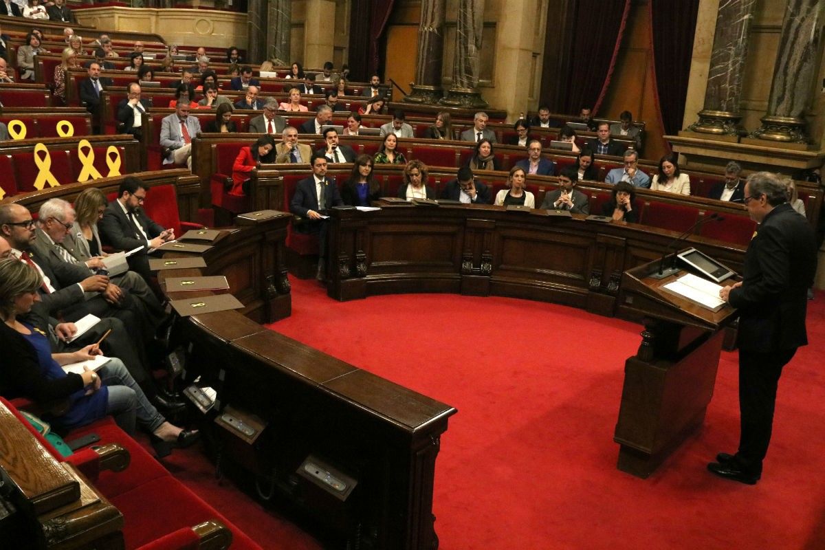 Hemicicle del Parlament, durant un ple recent.