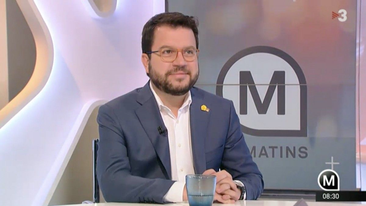 El vicepresident del Govern, Pere Aragonès, durant l'entrevista a TV3