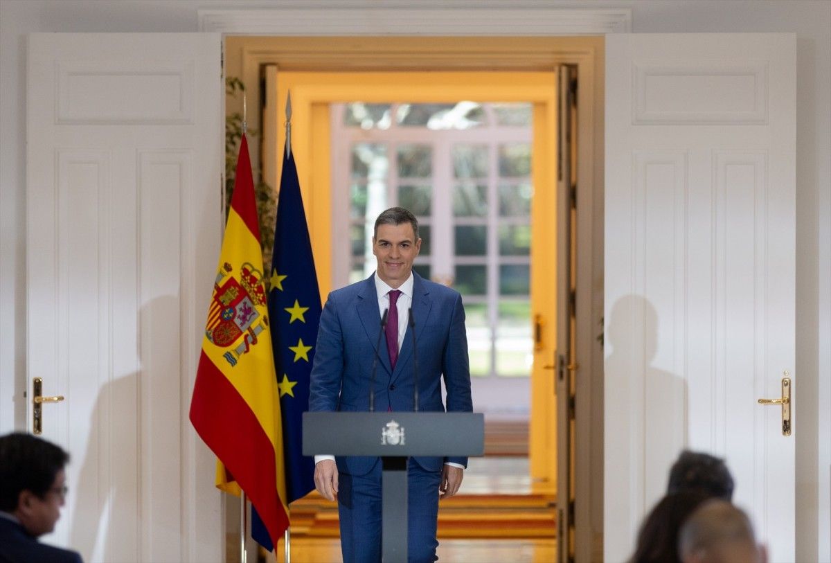 El president del govern espanyol, Pedro Sánchez, a Moncloa.