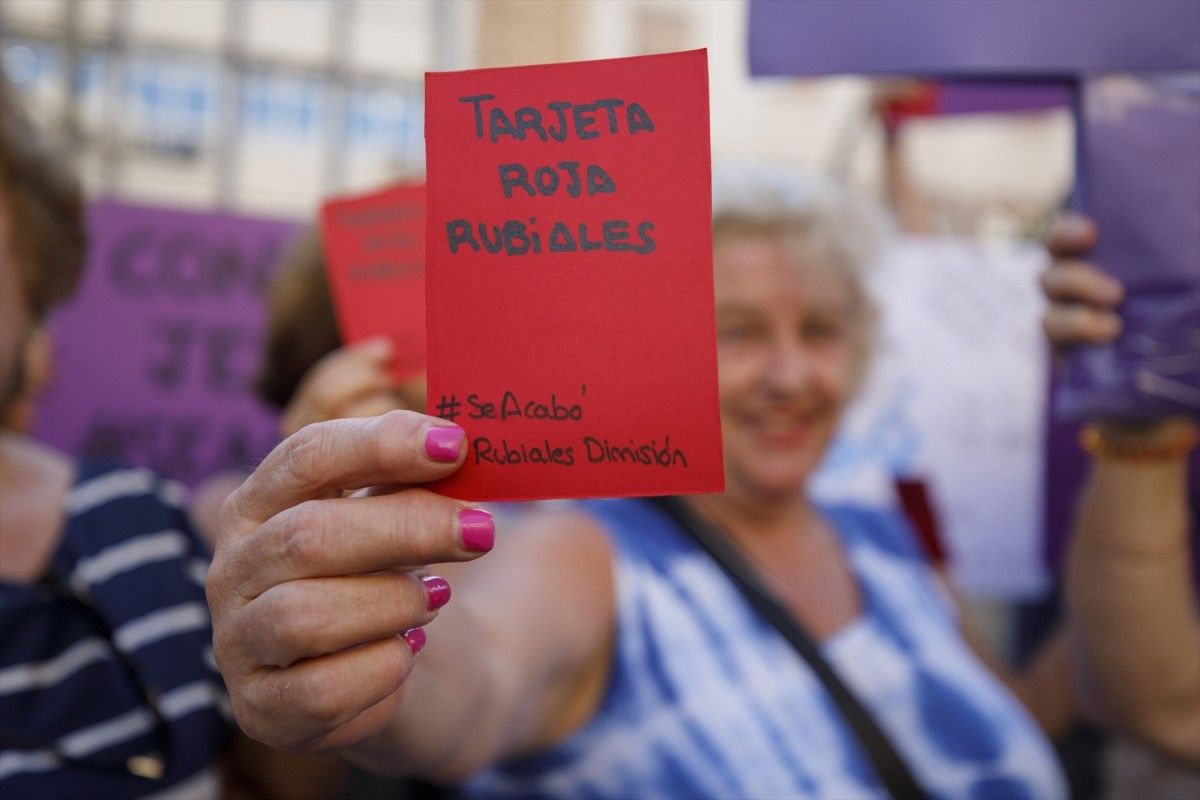 Protesta contra Luis Rubiales.