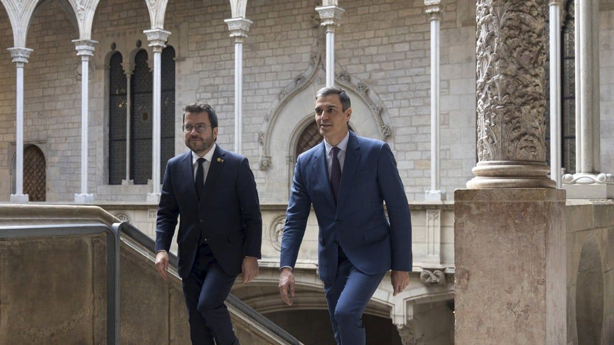 L'última reunió entre Aragonès i Sánchez al Palau de la Generalitat