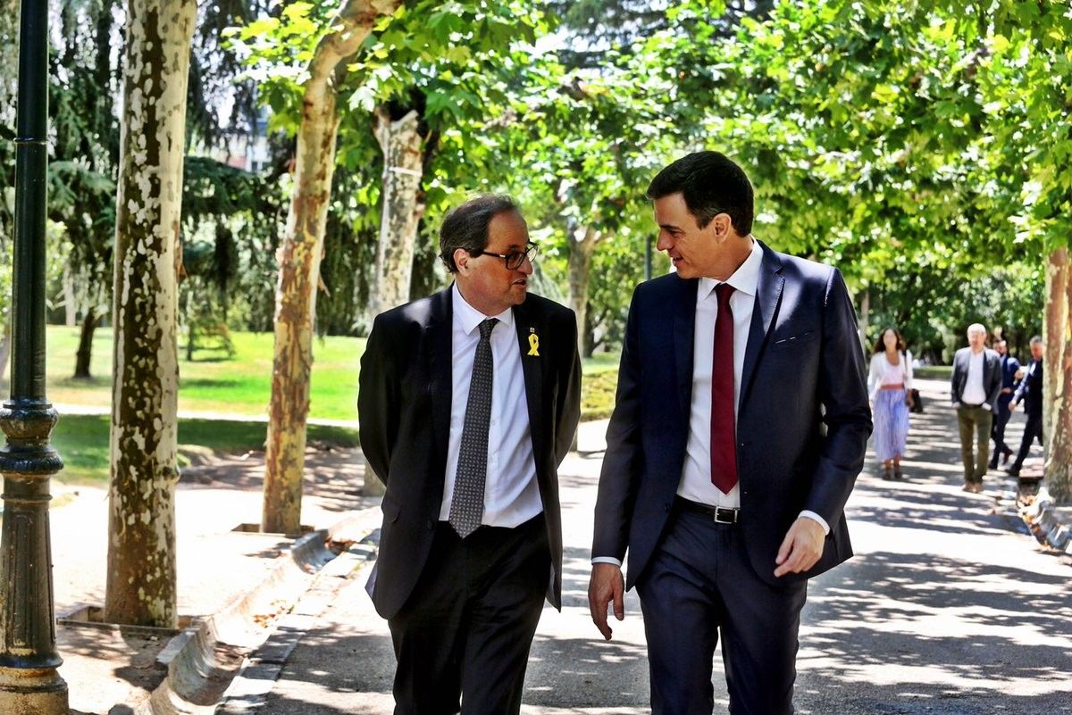Quim Torra i Pedro Sánchez a la Moncloa el juliol del 2018