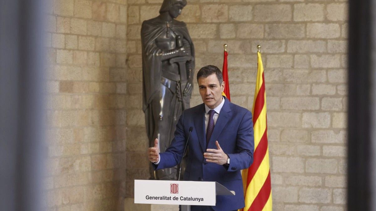 El president espanyol, Pedro Sánchez al Palau de la Generalitat.