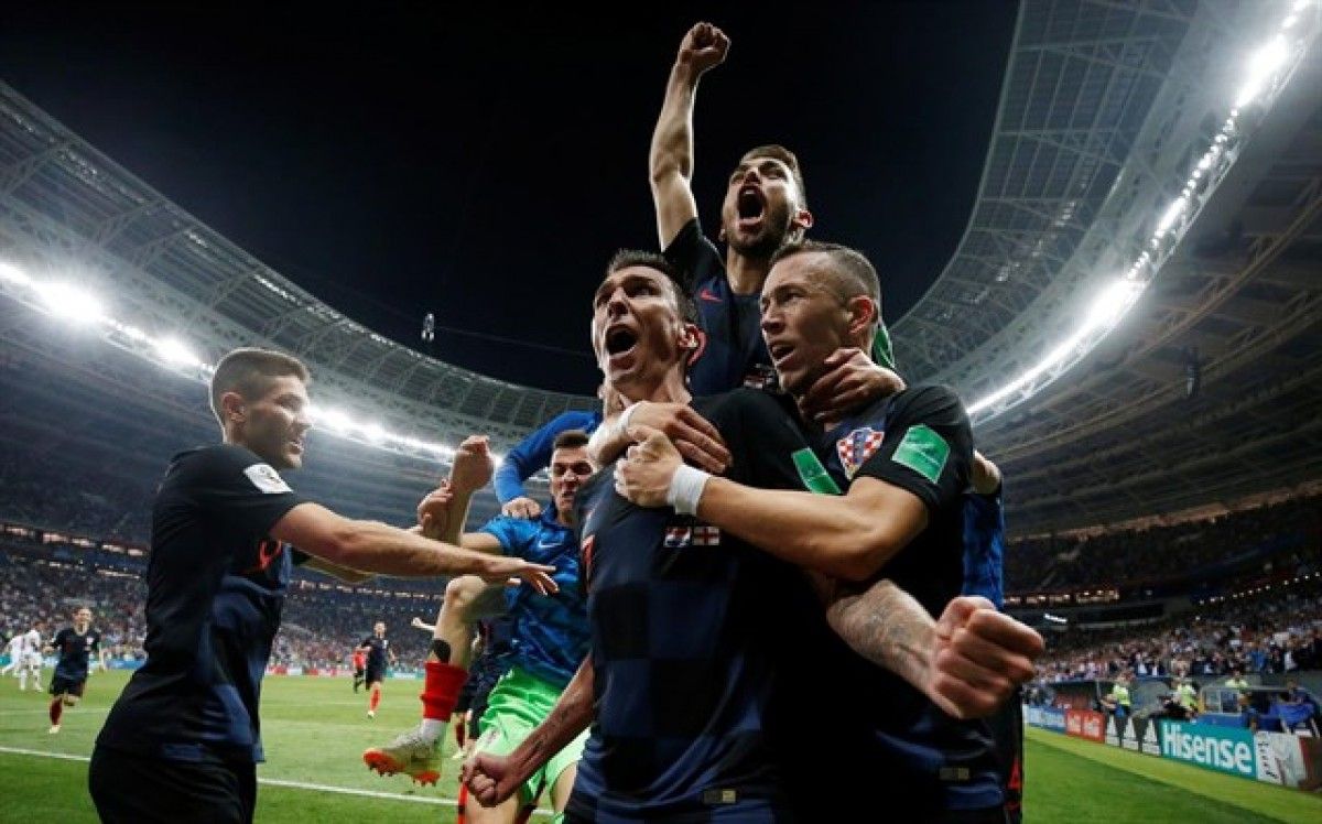Croàcia celebra el gol que certifica el pas a la final del Mundial de Rússia