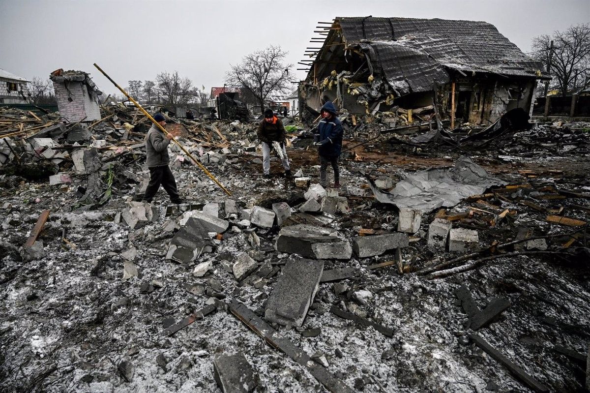 Una zona d'Ucraïna completament arrasada pels russos durant la guerra