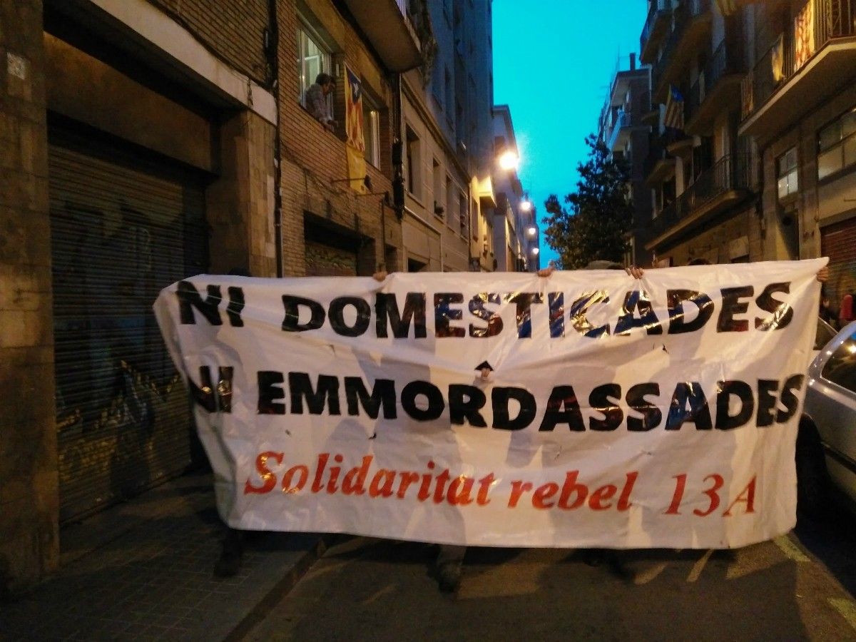 Capçalera de la manifestació a Gràcia 