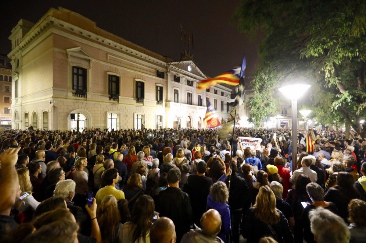 La plaça Sant Roc durant la manifestació
