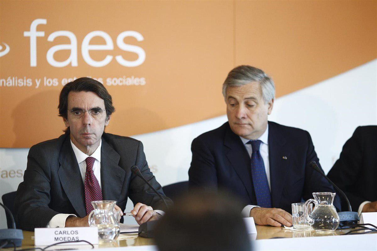 José María Aznar, en un acte de la fundació FAES