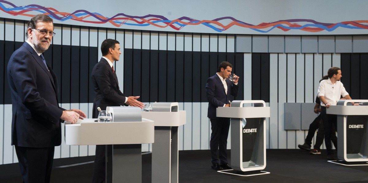 Els quatre candidats, abans del debat