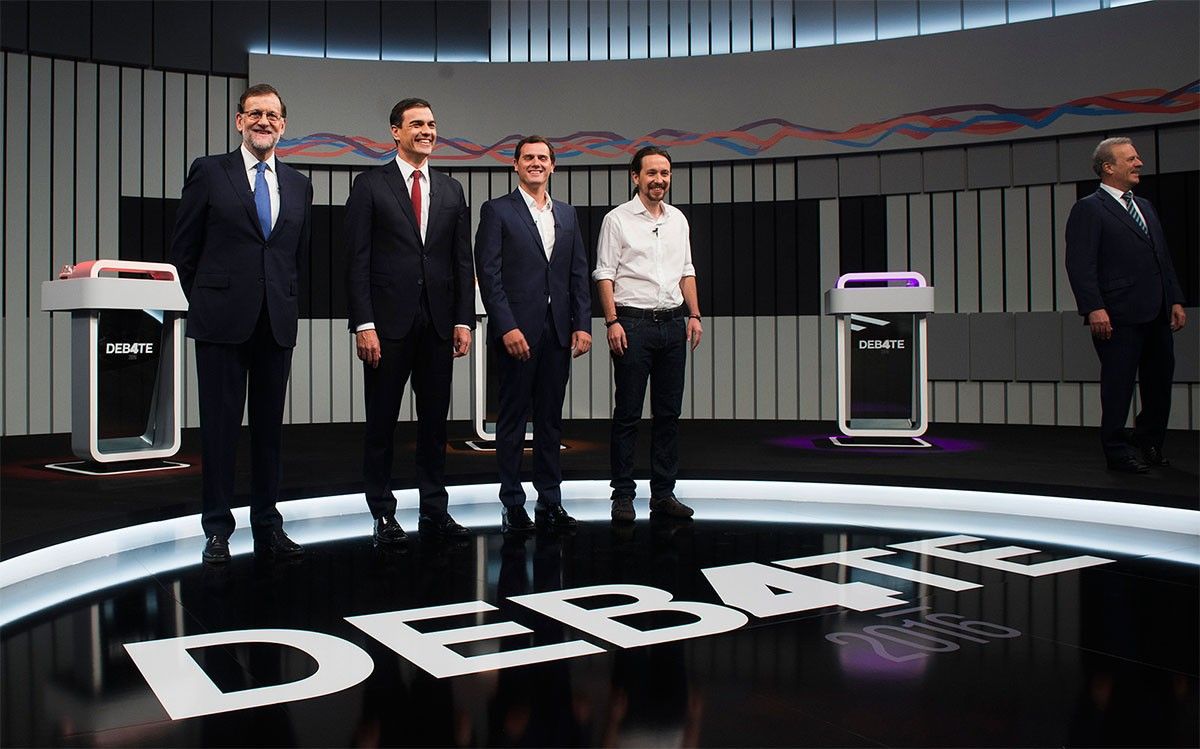 Els quatre candidats, abans del debat