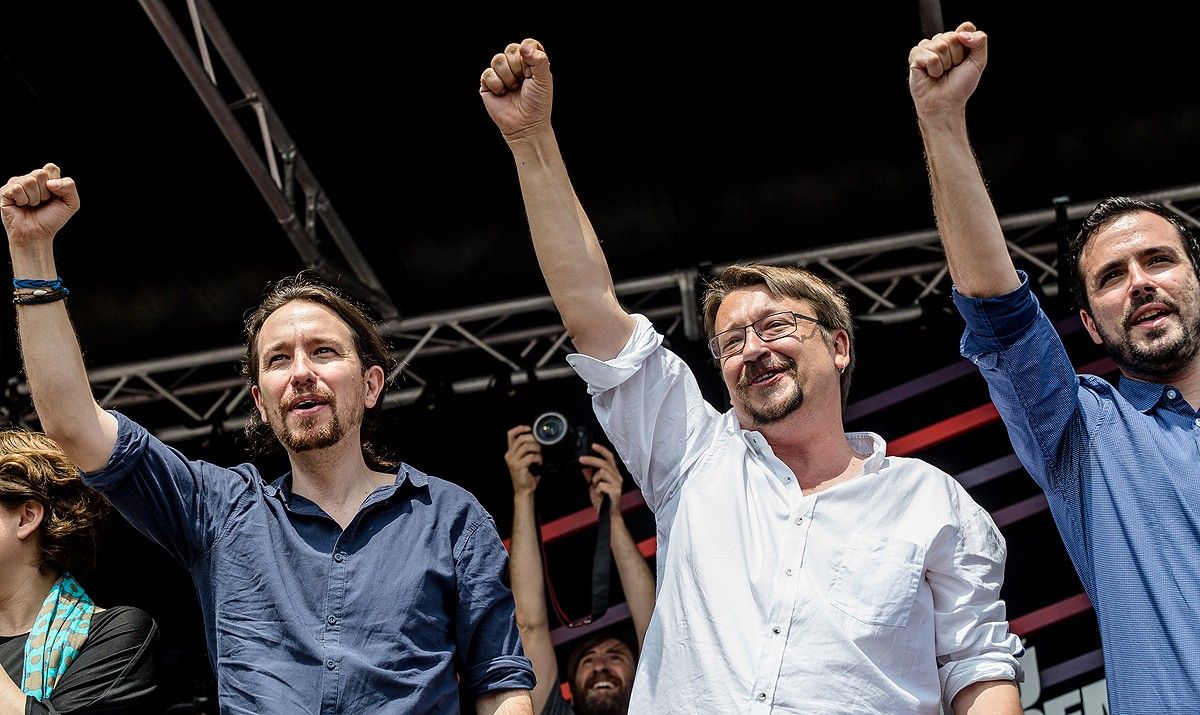 Pablo Iglesias i Xavier Domènech, dissabte passat a Barcelona