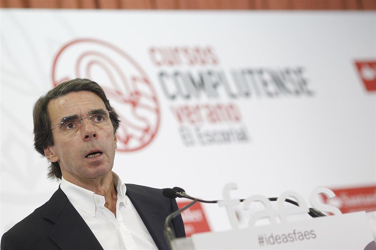 José María Aznar, en un acte a la Universitat Complutense.