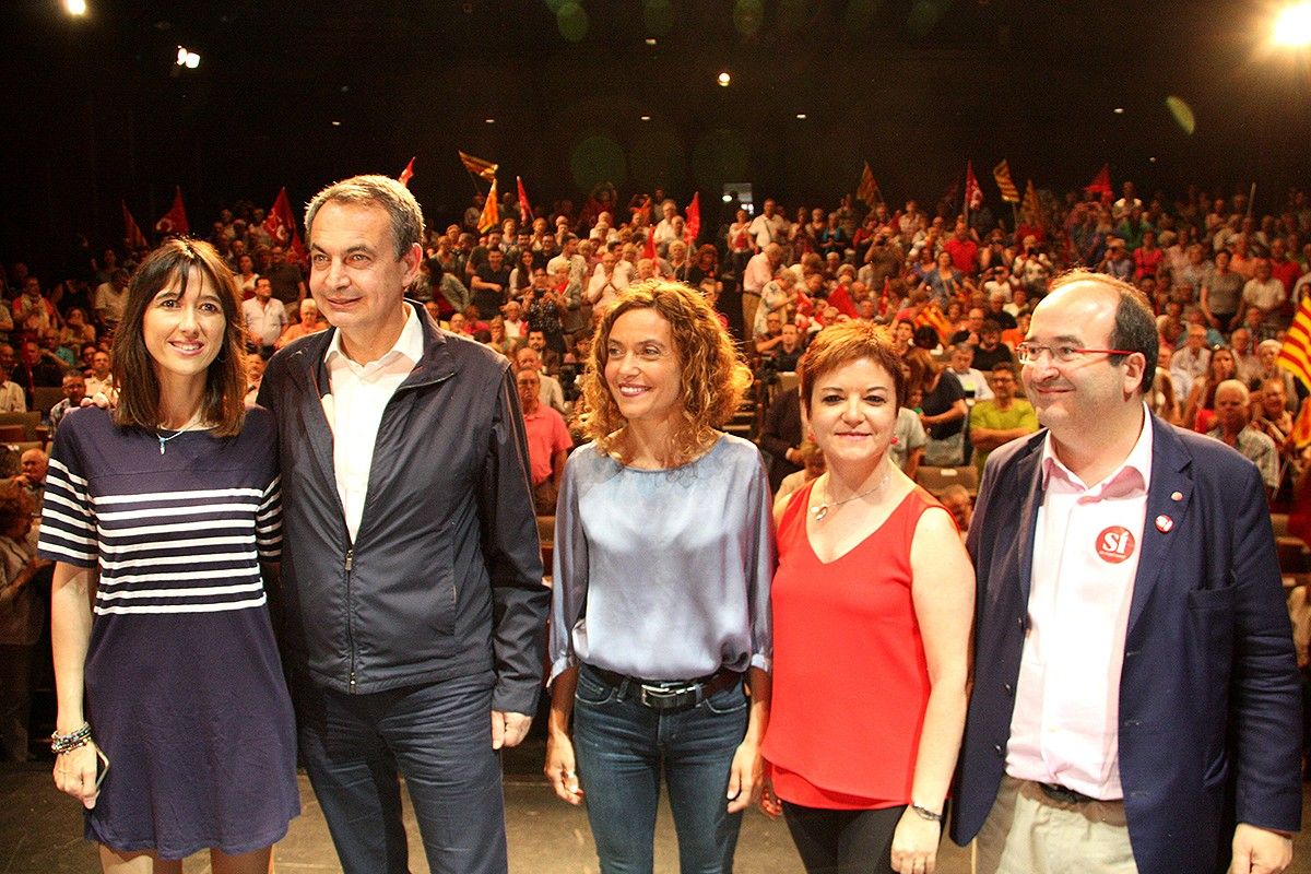  Meritxell Batet, José Luís Rodríguez Zapatero ,Núria Parlon, Lídia Guinart i Miquel Iceta