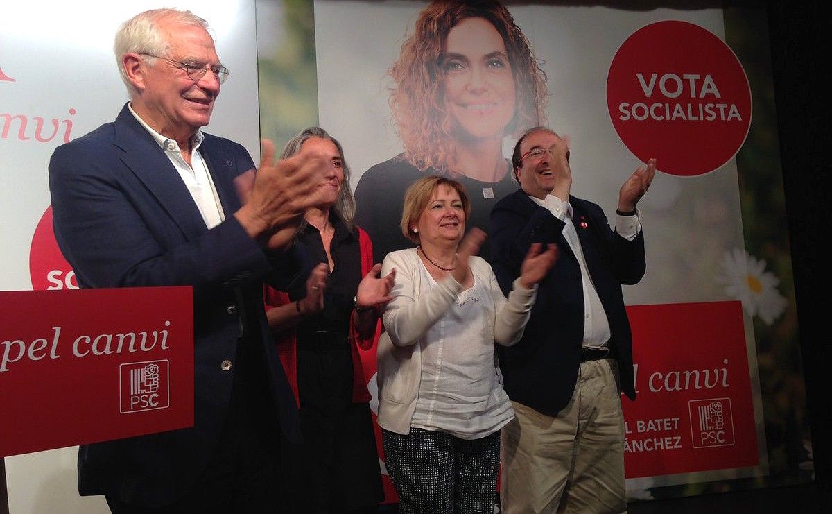 L'exministre Josep Borrell, aquest diumenge a Montcada