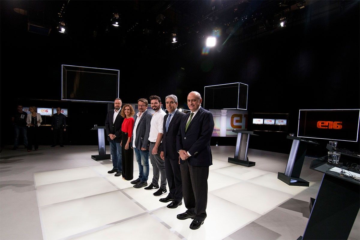Els sis candidats, abans del debat de TV3