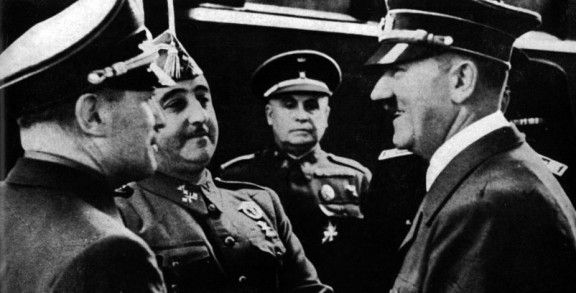 Franco i Hitler, en l'entrevista que van mantenir a Hendaia el 1940.