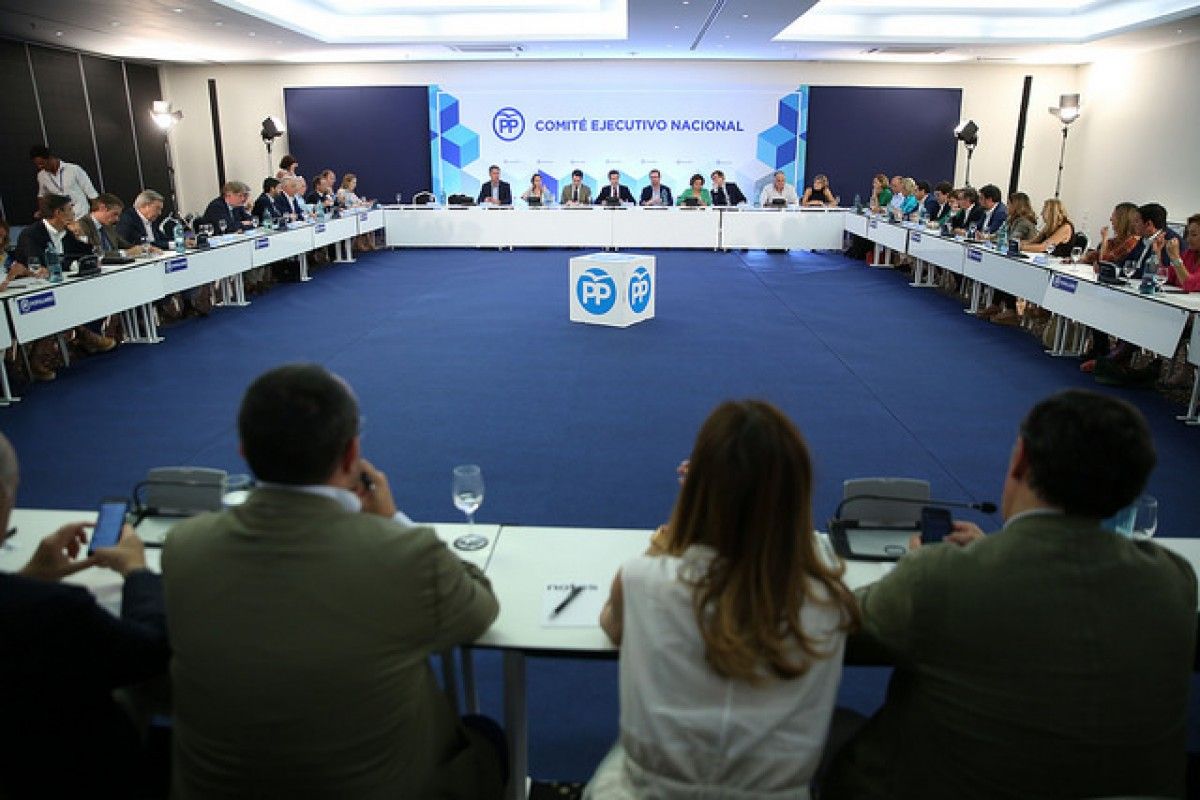 L'executiva del PP reunida avui a Barcelona.