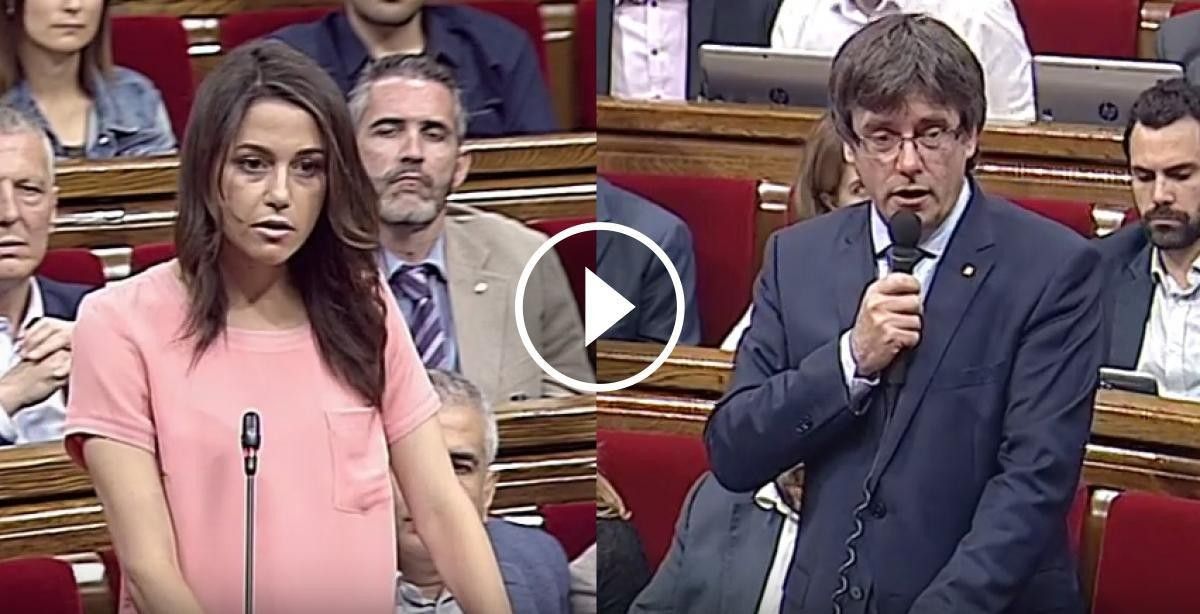 Inés Arrimadas i Carles Puigdemont, al Parlament