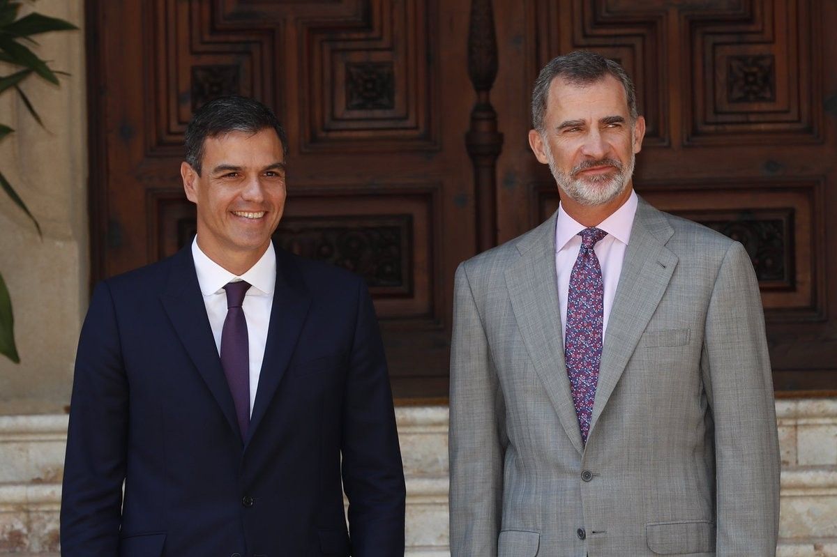 El rei Felip VI s'ha reunit aquest dilluns amb Pedro Sánchez al Palau de Marivent.
