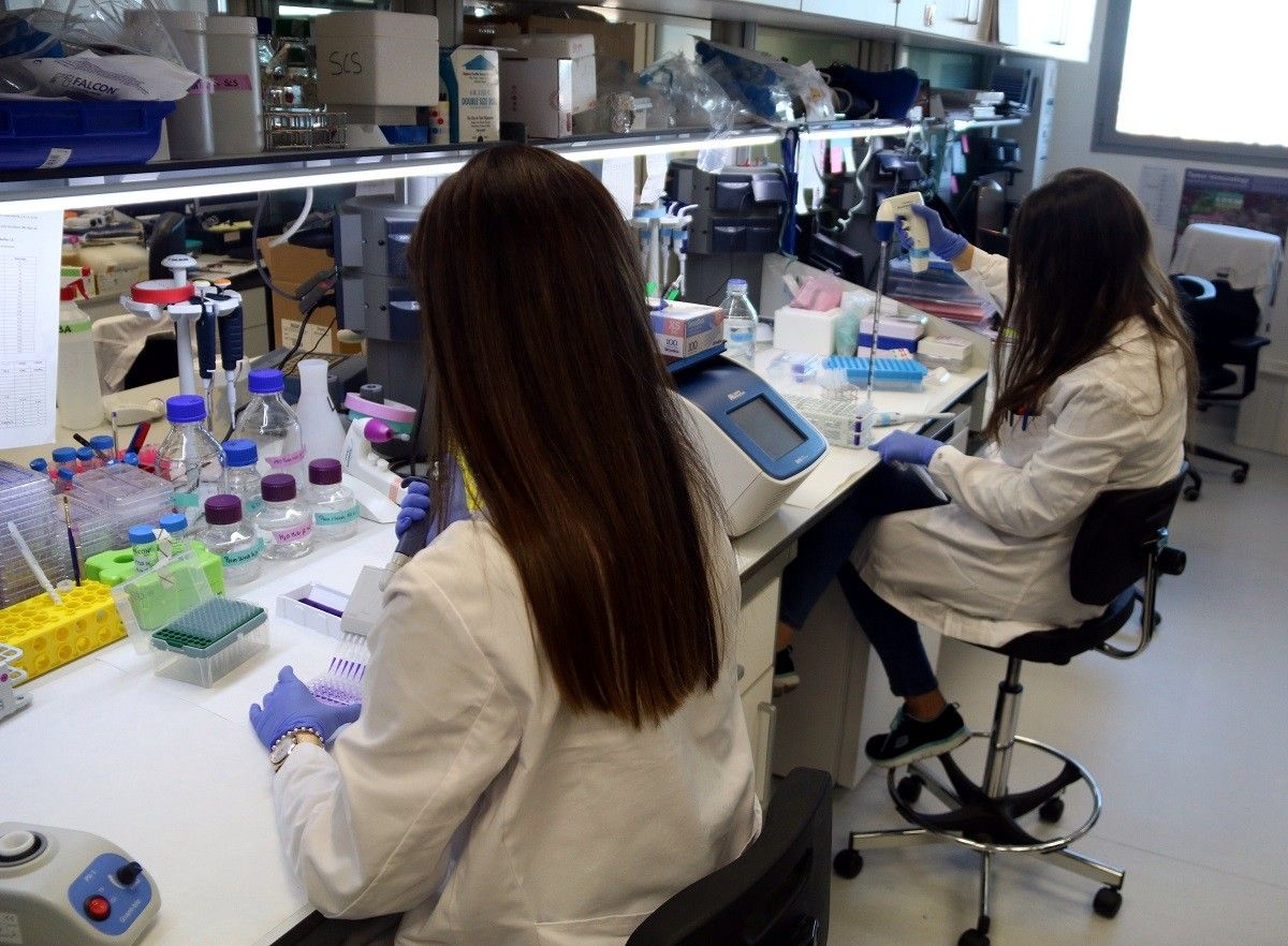 Dues investigadores en un laboratori