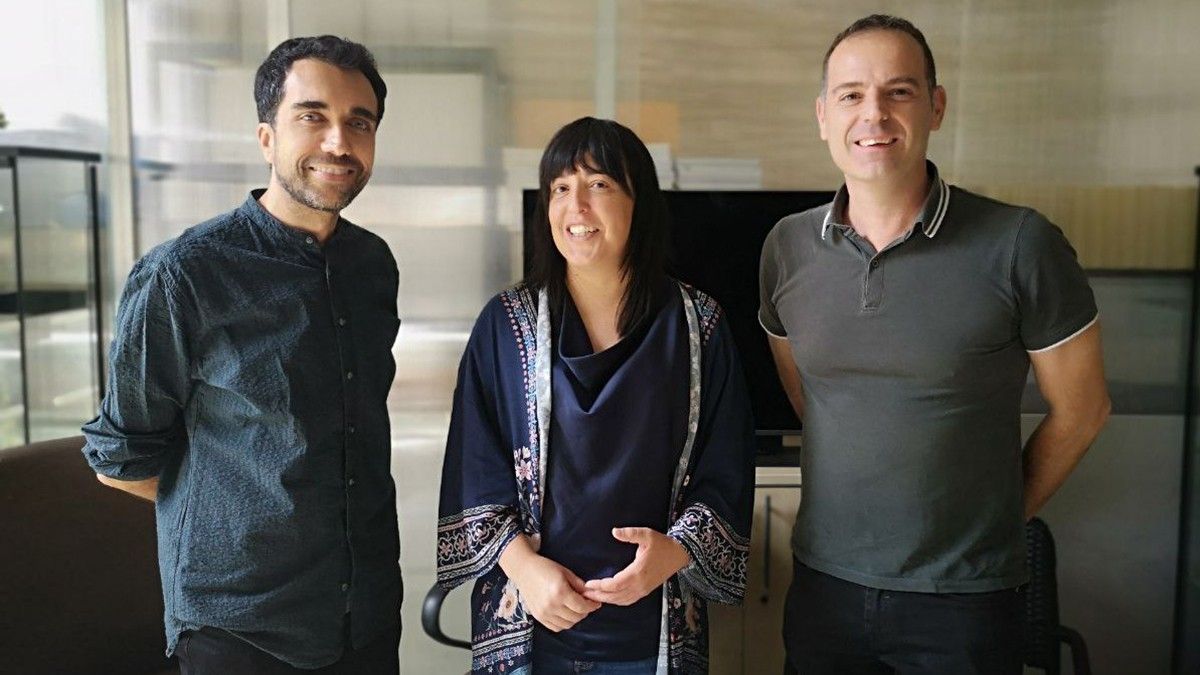 Dani Vilaseca (CUP), Chantal Pérez (ERC) i Enric Pérez (PSC), aquest dimecres a Ripoll