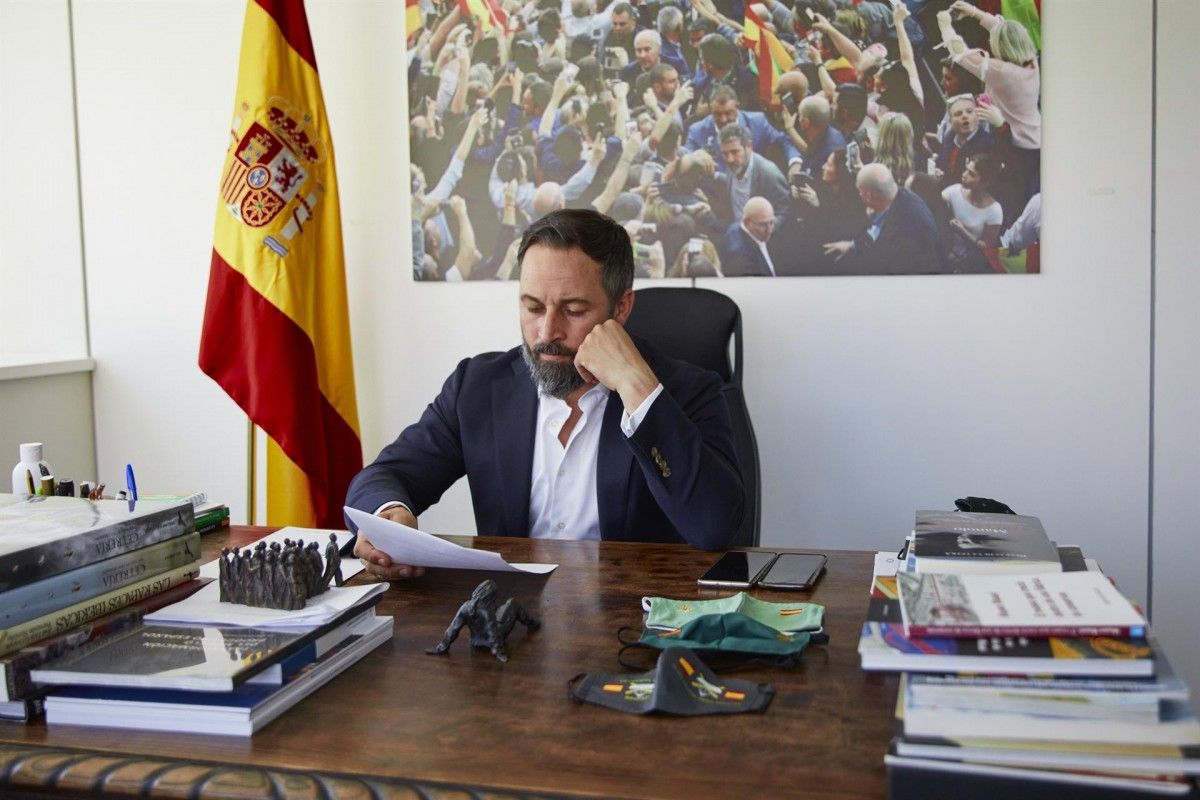 El líder de Vox, Santiago Abascal, al despatx.
