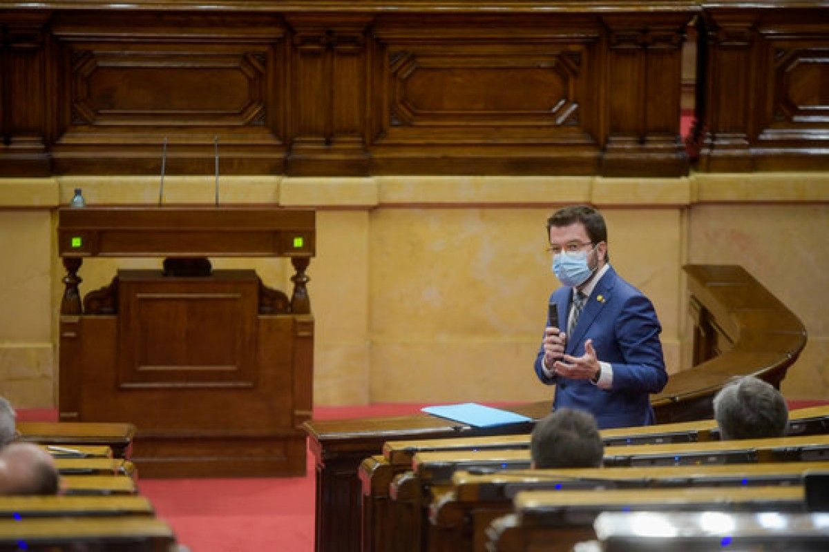 El vicepresident Aragonès aquest dimecres al Parlament.