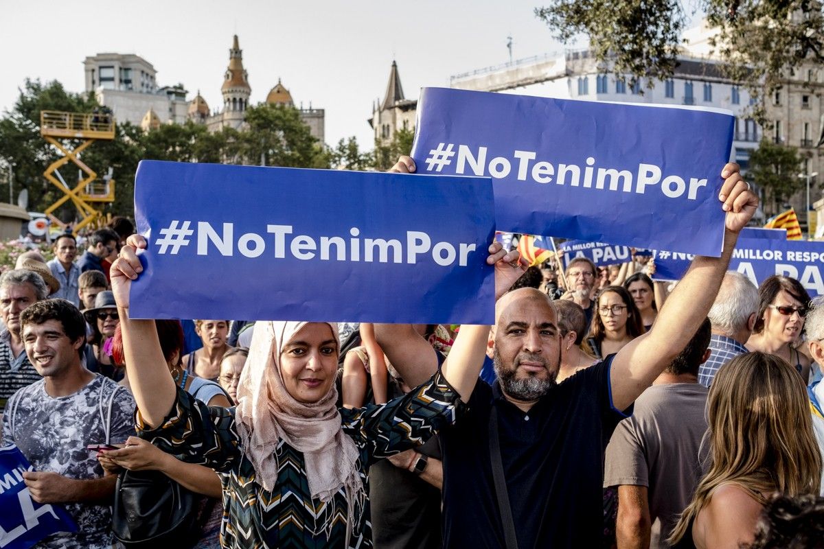 Manifestació «No tinc por» a Barcelona ara fa un any