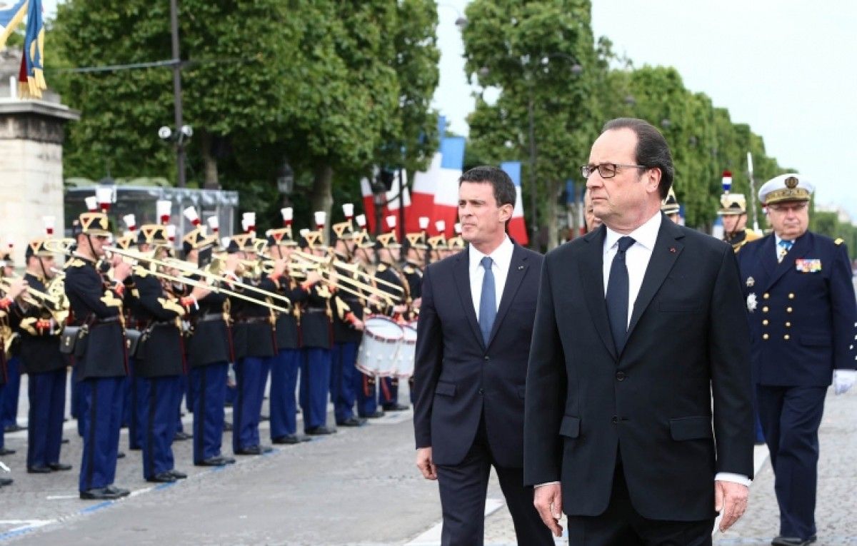François Hollande, a la desfilada del 14 de Juliol