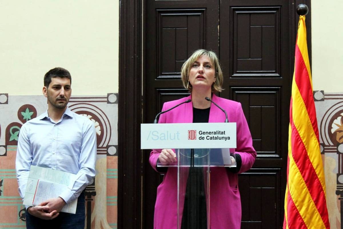 Oriol Mitjà i Alba Vergés, en una roda de premsa conjunta.