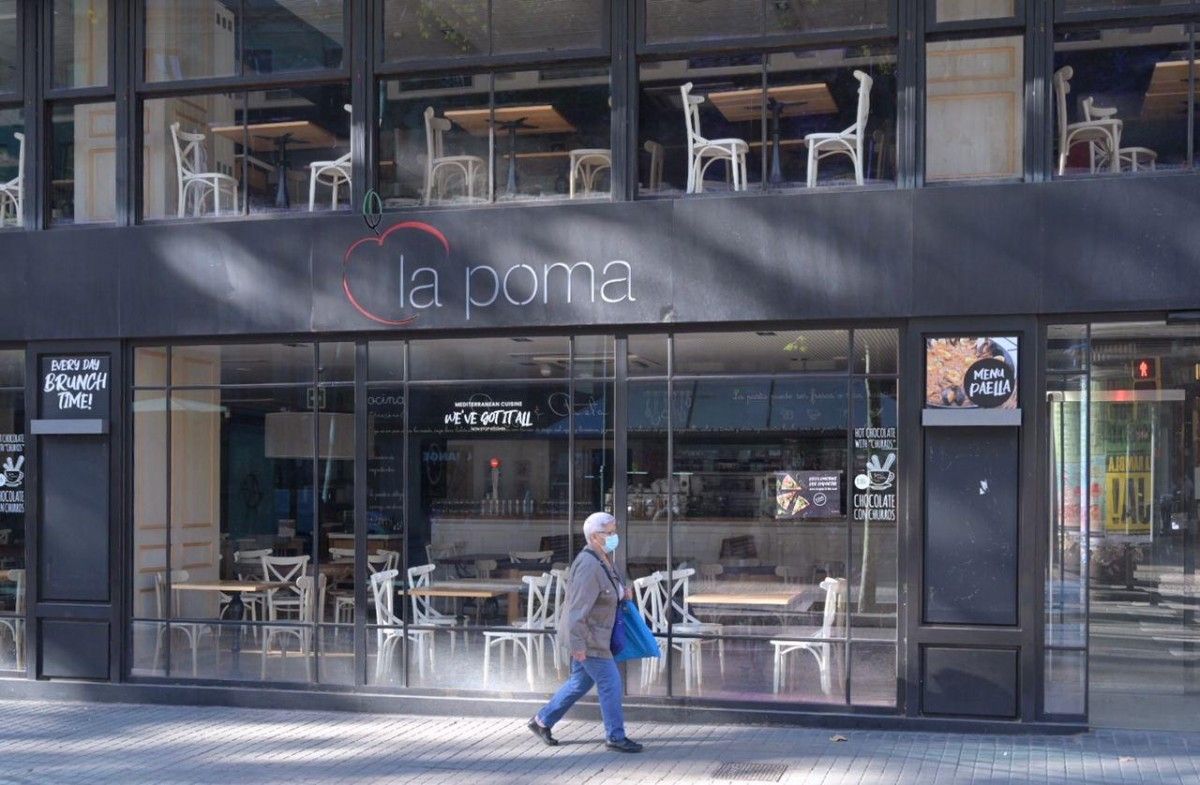 Una cafeteria de Barcelona tancada al públic