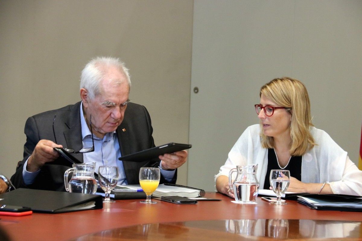 Elsa Artadi i Ernest Maragall, en la reunió del Govern del 4 de setembre