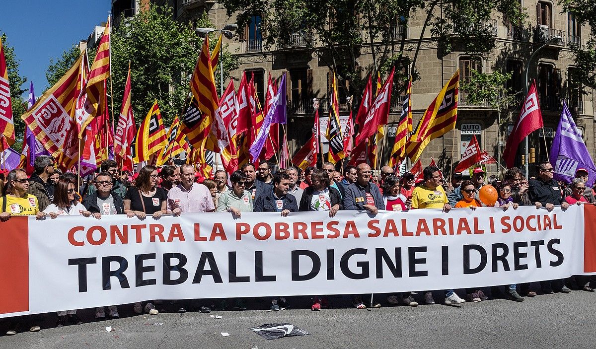 Manifestació del dia del treballador a Barcelona