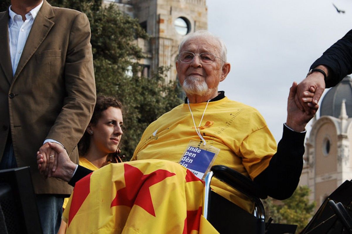 Jordi Carbonell a la Via Catalana, l'any 2013