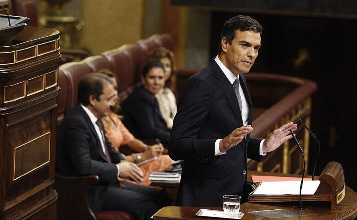 Pedro Sánchez, aquest dimecres al Congrés espanyol