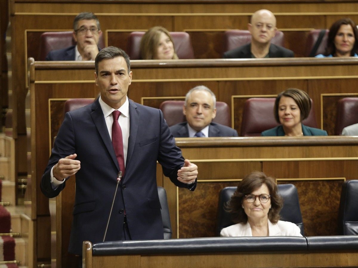El president del govern espanyol, Pedro Sánchez, aquest dimecres al Congrés