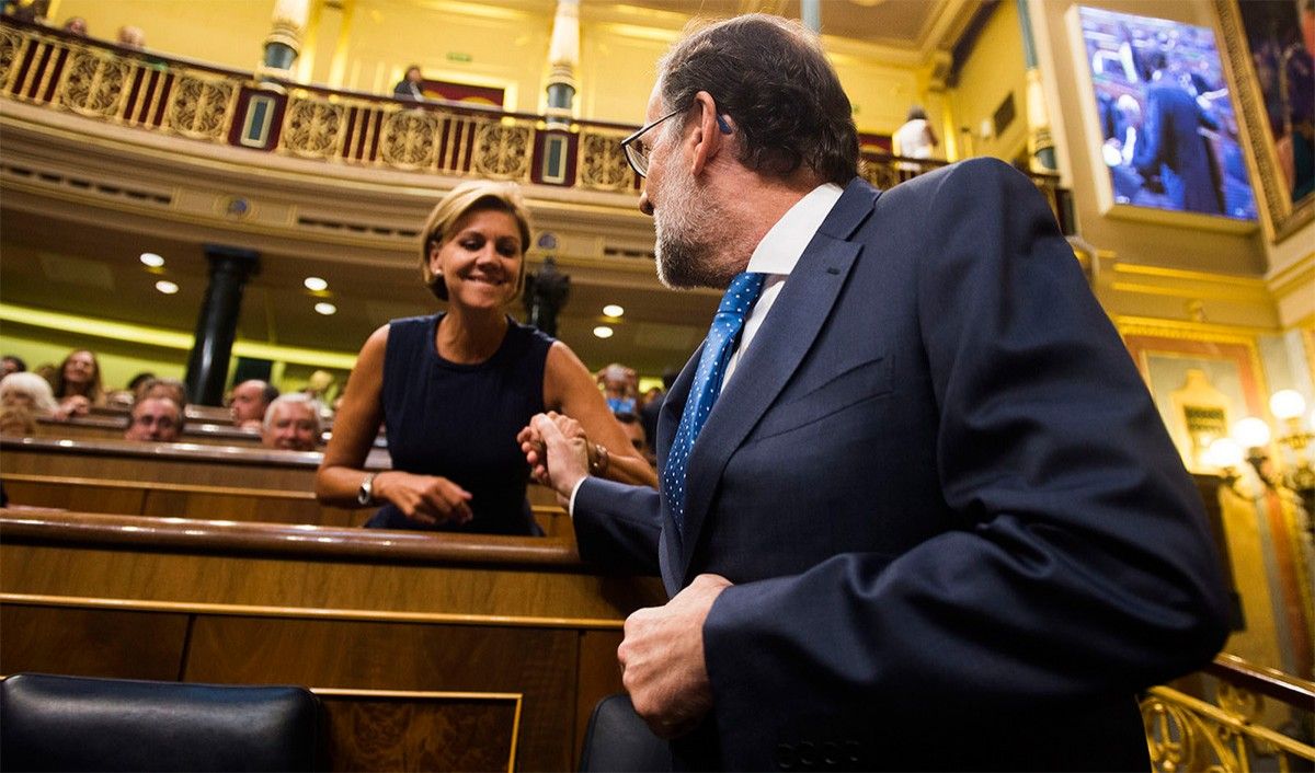 Rajoy i Cospedal, dos dels pocs líders del PP que han defensat el nomenament de Soria