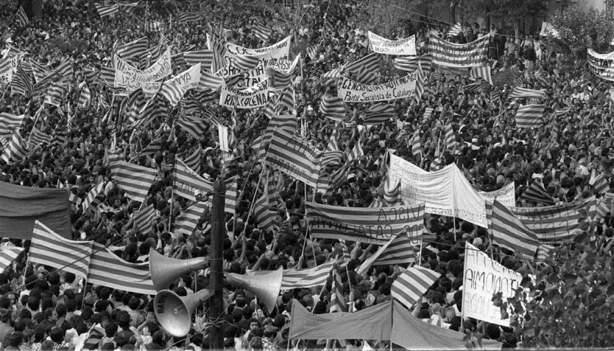 Manifestació de la Diada del 1976 a Sant Boi de Llobregat