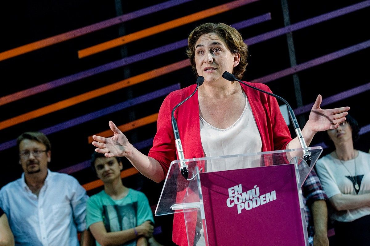 Ada Colau, en un acte de campanya d'En Comú Podem