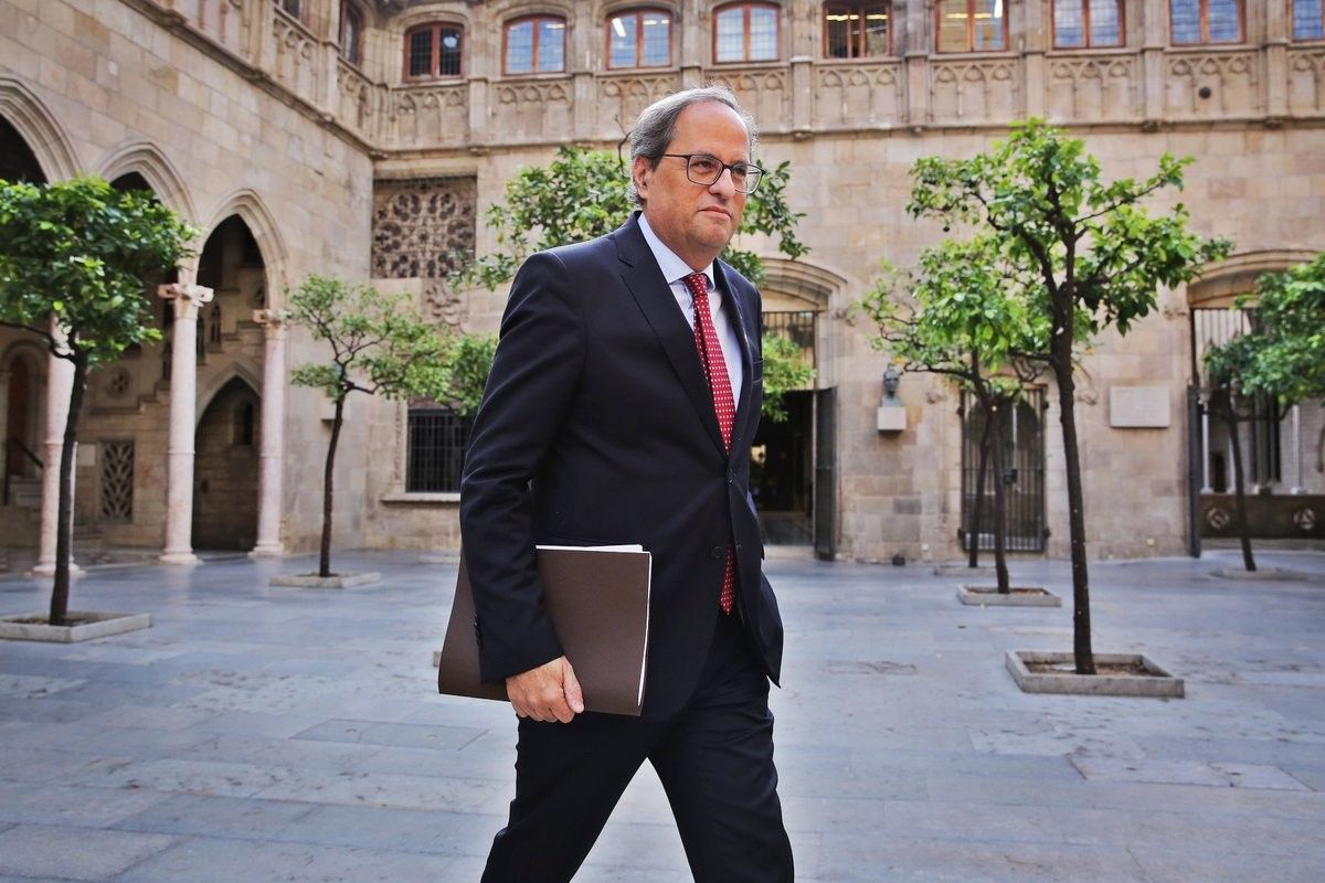 El president de la Generalitat, Quim Torra, abans de la reunió del Govern del 25 de setembre