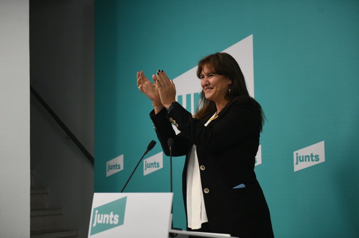 Laura Borràs, en la compareixença de Junts en què s'ha anunciat el resultat de les primàries.