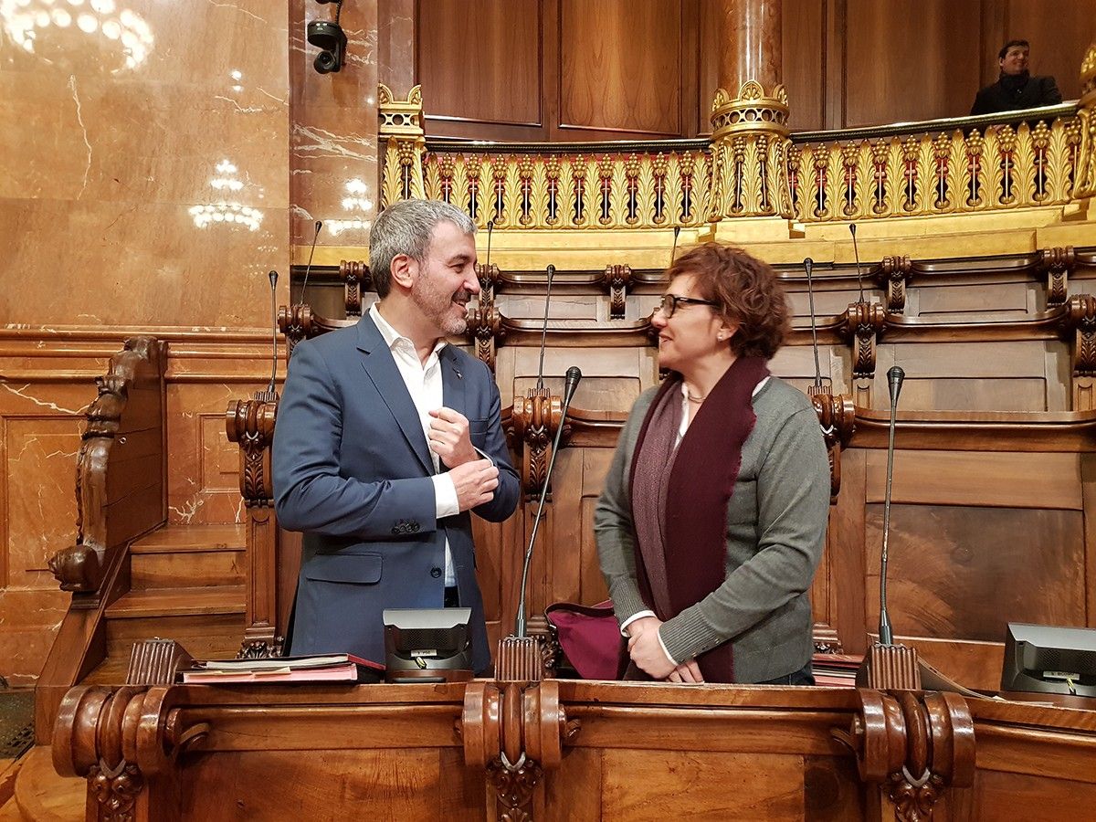 Els socialistes Jaume Collboni i Montserrat Ballarín