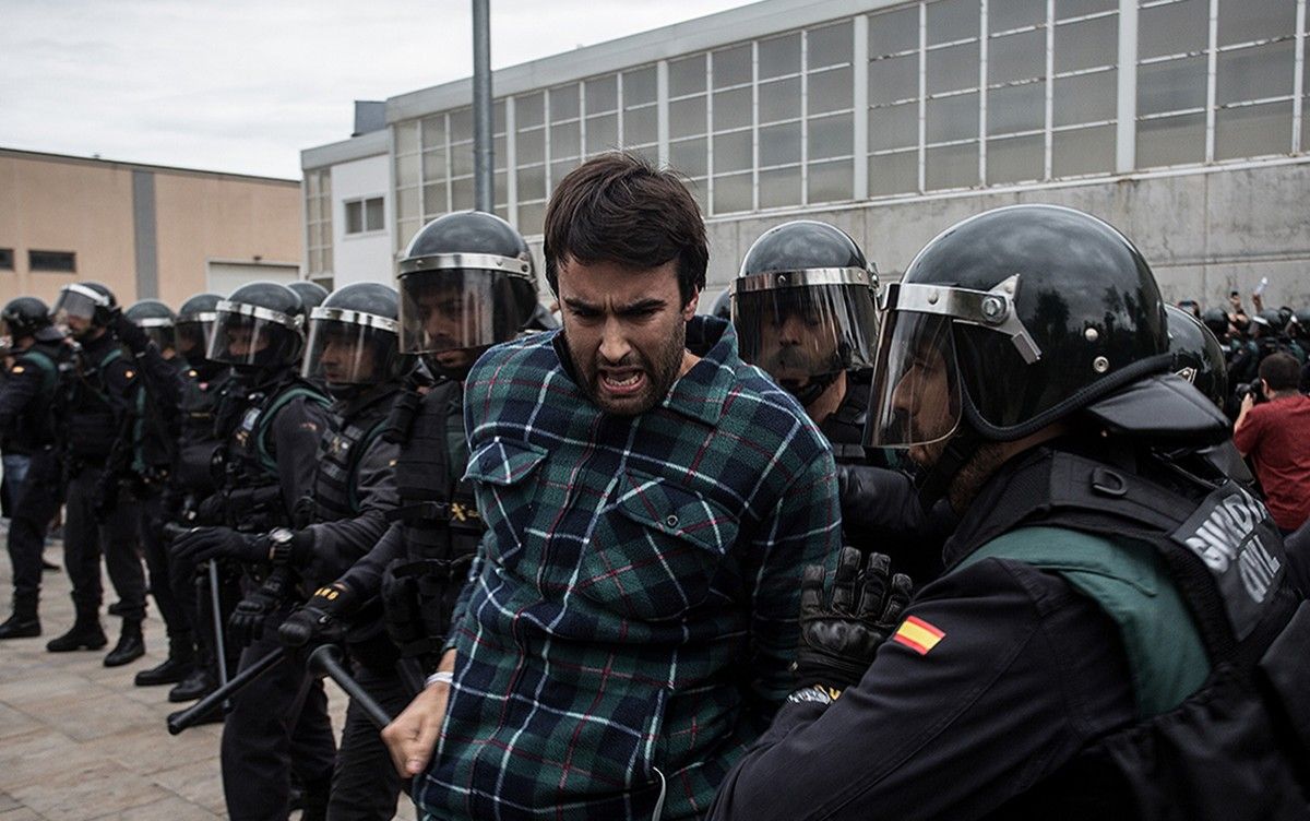 Càrregues policials a Girona l'1-O