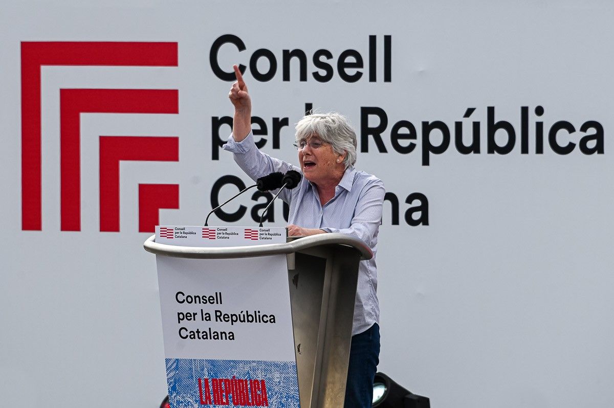 Clara Ponsatí, en l'acte del Consell per la República a Perpinyà