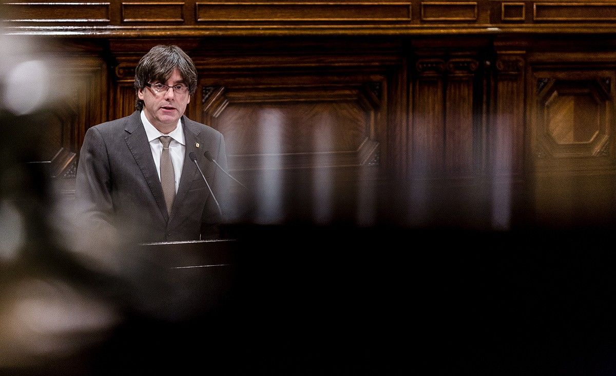 Carles Puigdemont, en una imatge d'arxiu al Parlament.